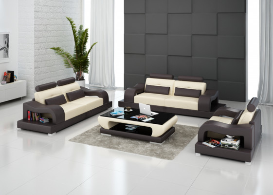 Leren bank Bank Bankstel Woonlandschap 3+2+1 zitsbank Stel Modern Ontwerp G8005D