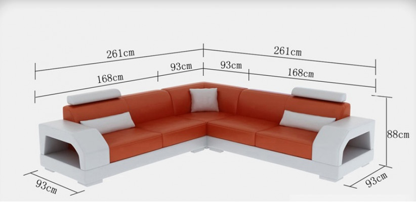 Leren bankstel met USB woonlandschap hoekbank hoekbankset modern design Moderne bank G8001B