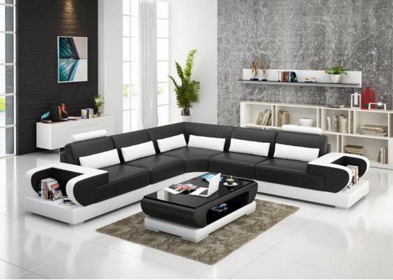 Leren bank Bank Woongebied Hoekbank Hoekbank Ontwerp Moderne Bank G8003B