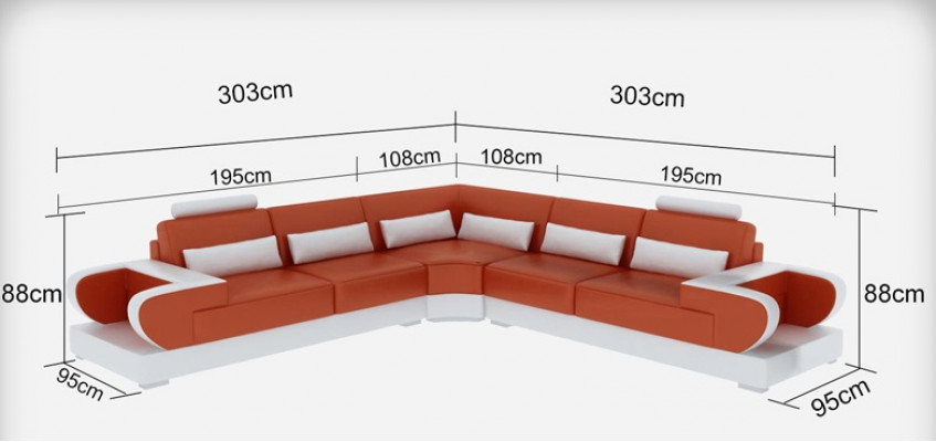 Leren bank Bank Woongebied Hoekbank Hoekbank Ontwerp Moderne Bank G8003B