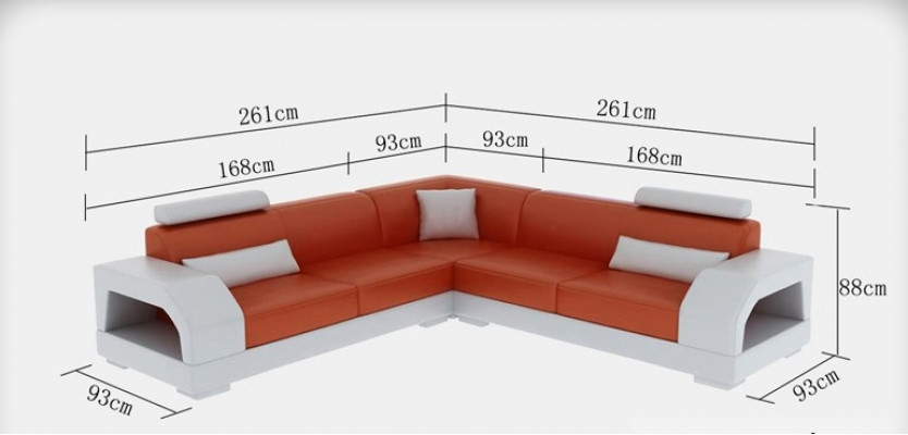 XXL hoekbank + USB, leren woonlandschap set Design Modern Sofa L-vorm G8001B