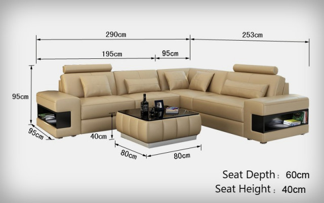 Leren bankstel met USB woonlandschap hoekbank hoek set design modern bankstel L6014B