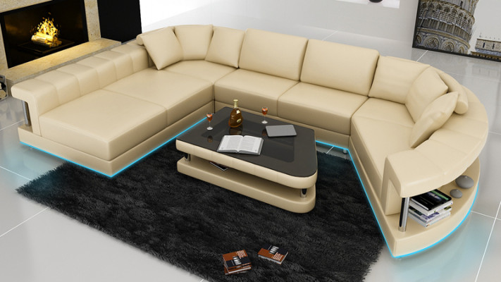 Bank Leren bank Bank Woongebied hoekbank Hoekmeubel Ontwerp Modern