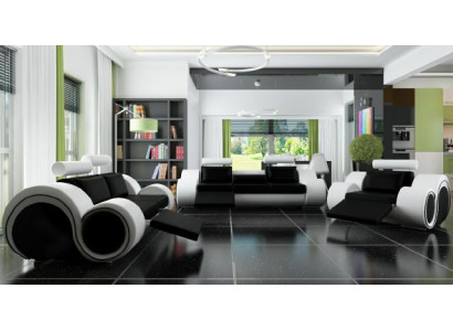 Bankstel met USB, bekledingsset 3+2 zitplaatsen Designerbank Leren bank op maat