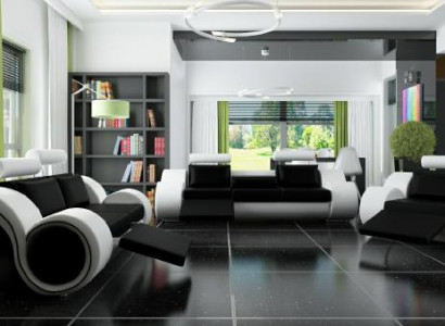 Bankstel met USB, bekledingsset 3+2 zitplaatsen Designerbank Leren bank op maat
