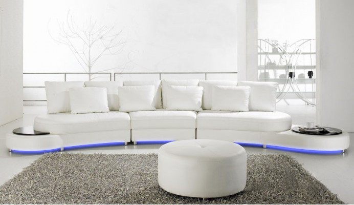 Ledersofa Bank Woonsamenstelling Hoekbank Hoeksalon Ontwerp Modern Sofa A1126
