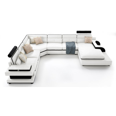 Ontdek onze grote U-vormige bank met innovatieve USB-klikautomatiek.