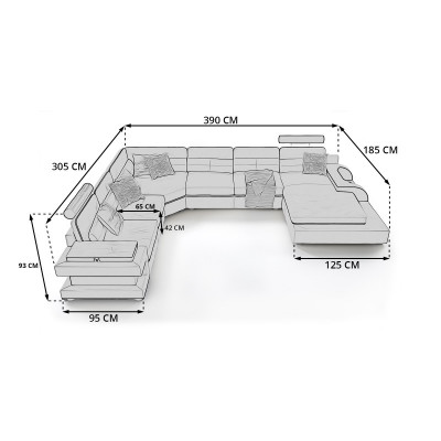 Ontdek onze grote U-vormige bank met innovatieve USB-klikautomatiek.