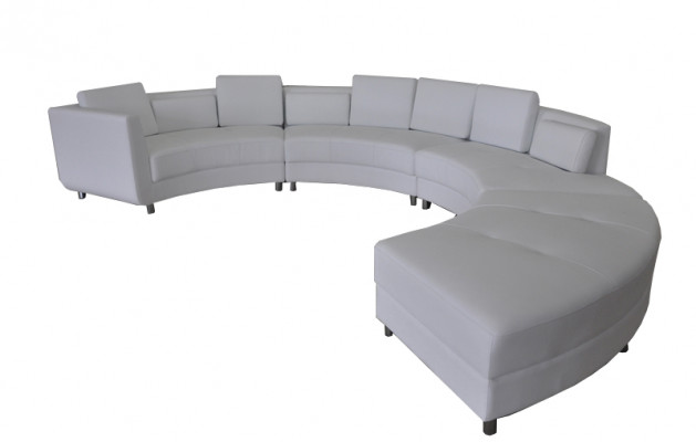 Leren bankstel met USB ronde bank woonlandschap set modern design Ronde bank Nieuw