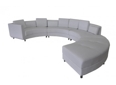 Leren bankstel met USB ronde bank woonlandschap set modern design Ronde bank Nieuw
