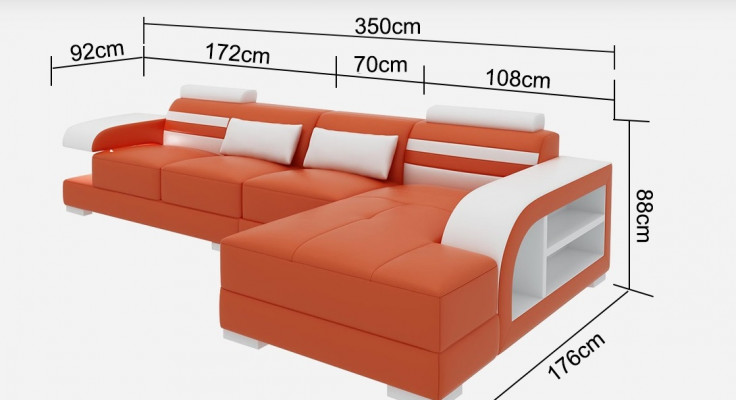 Leren bankstel met USB woonlandschap hoekbank hoekmeubel ontwerp modern bankstel G8033C