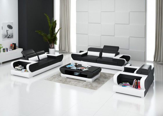 Leren bankstel Bank woonlandschap 3+2+1 zitsbank stel Ontwerp Moderne Bank G8002D