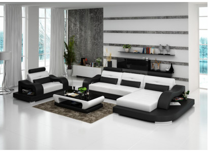 Leren bank Bank Woonlandschap Hoekbank Hoek Fauteuil Ontwerp Modern Sofa G8005E  Leren bank Woonlandschap Hoekbank Hoek Fauteuil Ontwerp Moderne Bank G8005E