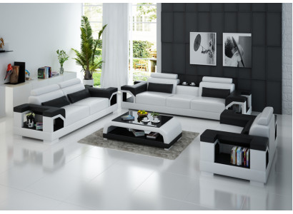 Leren bank Bank Woonlandschap 3+2+1 Zits Modern Amalgaam Ontwerp Bankstel