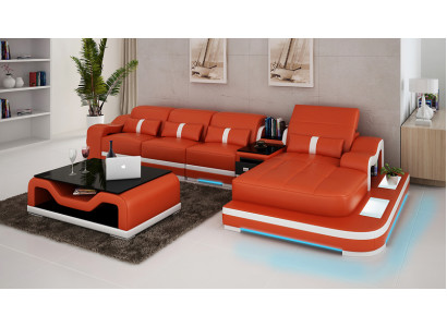 Lederen bank bank woonlandschap hoekbank hoekbank set ontwerp modern G8027C   Leren bankstel bank woonlandschap hoekbank hoekbank set modern ontwerp G8027C