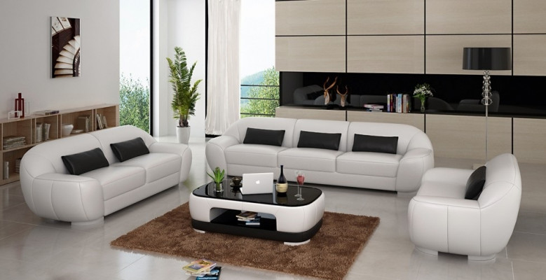 Sofaset 3+2+1 Bank Bekleding Zit Lederen Set Nieuw Homberg W