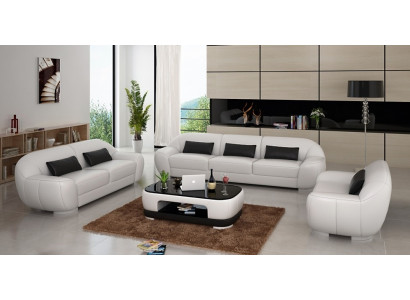 Sofaset 3+2+1 Bank Bekleding Zit Lederen Set Nieuw Homberg W