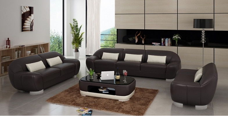 Sofaset 3+2+1 Bank Bekleding Zit Lederen Set Nieuw Homberg W