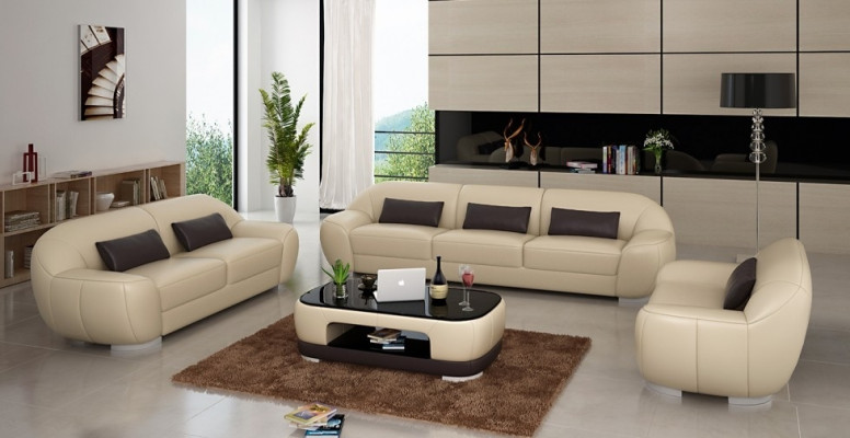 Sofaset 3+2+1 Bank Bekleding Zit Lederen Set Nieuw Homberg W