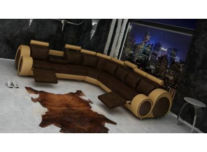 TEXTIL BANK ONTWERPSOFA BANK HOEKSOFA WOONLANDSCHAP HOEK NIEUW GARNITUUR LEDER !!!