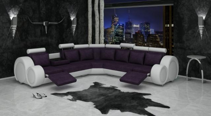 TEXTIL BANK ONTWERPSOFA BANK HOEKSOFA WOONLANDSCHAP HOEK NIEUW GARNITUUR LEDER !!!