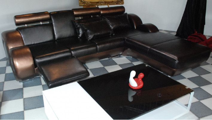 Elegante designer hoekbank Berlin II lederen bank met USB bank bank op maat