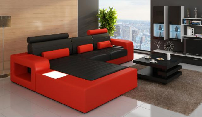 LEDER SOFA SET HOEKE BANK met USB HOEK BANKSTEL LEDEREN BANK Op maat gemaakt