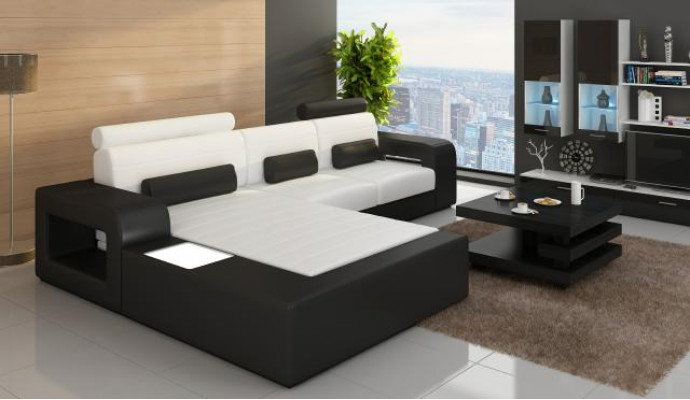 LEDER SOFA SET HOEKE BANK met USB HOEK BANKSTEL LEDEREN BANK Op maat gemaakt