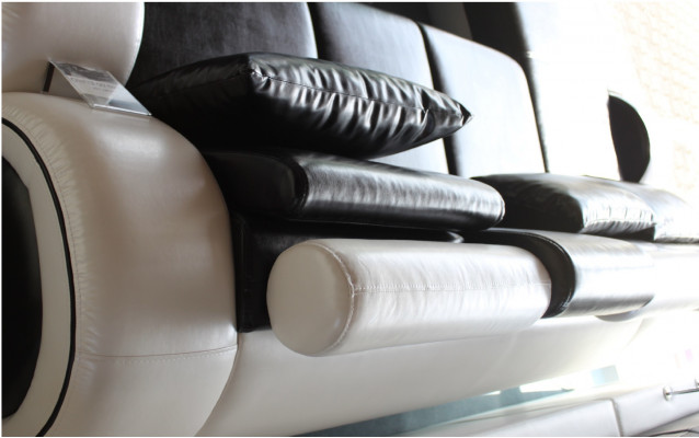 Elegante Designer hoekbank Berlin II leren bank +USB, bank op maat.