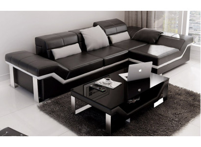 Ledersofa Bank met USB, woonlandschap hoekbank stel Modern design bank K5007F