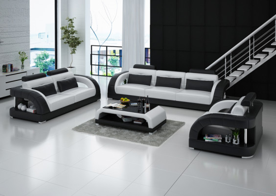 Ontwerp leren bankstel bankstellen 3+2+1 zits set bankstel bankstel bankstel USB.