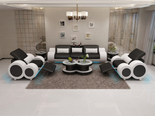 Leren bankstel Bankstel Nieuw 3+1+1 zits bankstel Modern design Sofa
