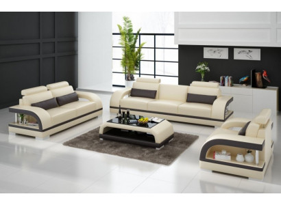 Ontwerper bankstel leren bankstel met USB set 3+2+1 set bank bankstel garnituur sofa garnituren