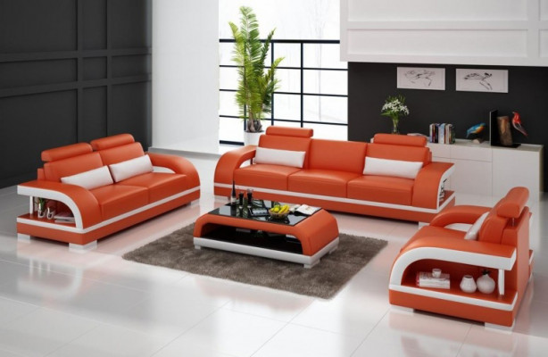 Ontwerper bankstel leren bankstel met USB set 3+2+1 set bank bankstel garnituur sofa garnituren