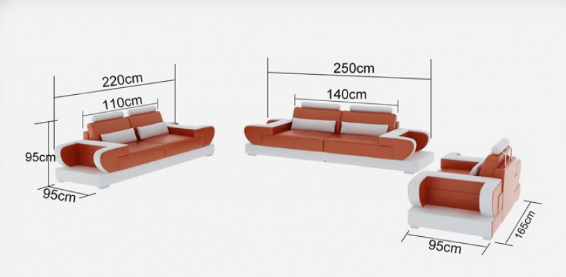 Leren bank Bank woonlandschap 3+2+1 zits bankstel design modern bank met USB