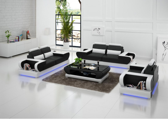 Leren bank Bank woonlandschap 3+2+1 zits bankstel design modern bank met USB