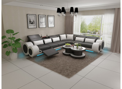 Leren bank Woonkamer Hoekbank Modern Ontwerp Bank met USB Relax功能