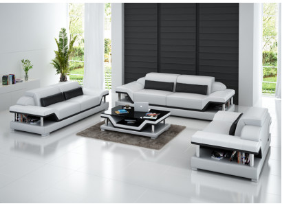 Leren bank bank woongroep 3+2+1 zits bankstel designbankbank