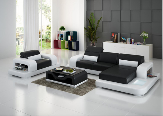 Hoekbank L-vorm Fauteuil Hout Modern Salontafel Compleet Hoekbank Salontafel Nieuw