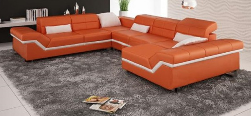 LEREN BANKSTEL XXL WOONLANDSCHAP HOEKBANK DESIGN BANK BANKSTEL SET HOEKCOUCH NIEUW