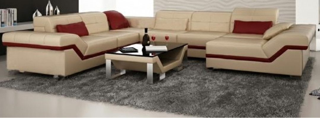 LEREN BANKSTEL XXL WOONLANDSCHAP HOEKBANK DESIGN BANK BANKSTEL SET HOEKCOUCH NIEUW