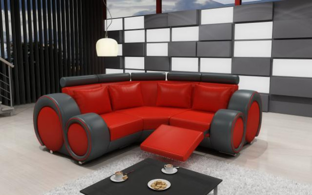 LEDERBANK WOONLANDSCHAP BANKSTEL COUCH DESIGN HOEKBANK BERLIJN SOFA SET met USB