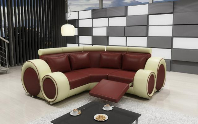 LEDERBANK WOONLANDSCHAP BANKSTEL COUCH DESIGN HOEKBANK BERLIJN SOFA SET met USB