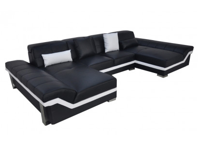 Lederen bank Bank woonlandschap Hoekbankstel Design Modern Bank U-vorm K5007C