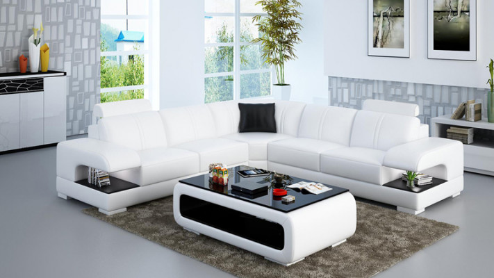 Leren bank Bank woonlandschap Hoekbank Hoekset Ontwerp Hoekbank Bank G8028B