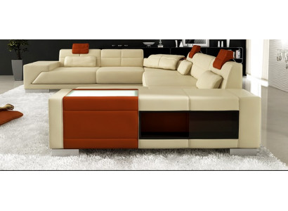 Ledersofa Bank Bank Designersofa U-vormige hoekbank gestoffeerde hoekbank XXL Big PH3005