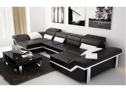 Leren bank Bank Bank Woonlandschap Hoekbank Set Ontwerp Modern Bankstel K5007C