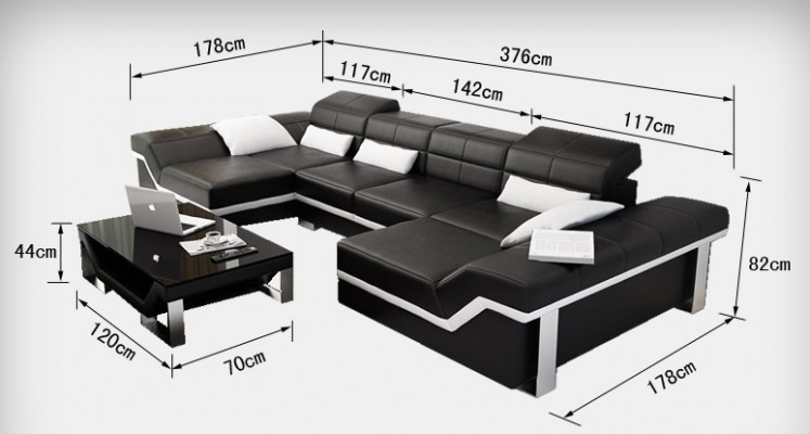 Leren bank Bank Bank Woonlandschap Hoekbank Set Ontwerp Modern Bankstel K5007C
