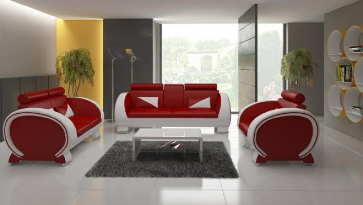 LEDEREN BANKSTEL USB DESIGN SET 3+1 Op maat gemaakt BEKLEDING SET BEKLEDE BANK NIEUW