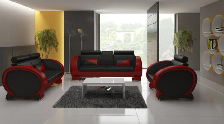 LEDEREN BANKSTEL USB DESIGN SET 3+1 Op maat gemaakt BEKLEDING SET BEKLEDE BANK NIEUW